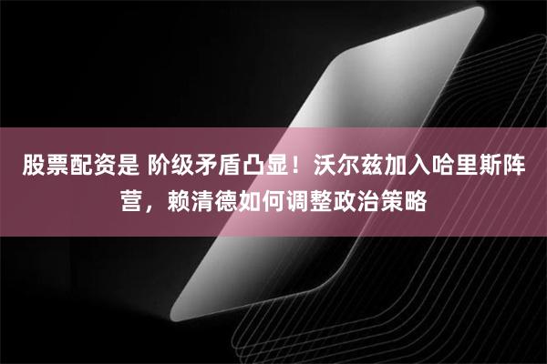 股票配资是 阶级矛盾凸显！沃尔兹加入哈里斯阵营，赖清德如何调整政治策略