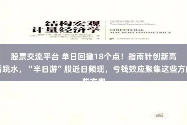 股票交流平台 单日回撤18个点！指南针创新高后跳水，“半日游”股近日频现，亏钱效应聚集这些方向