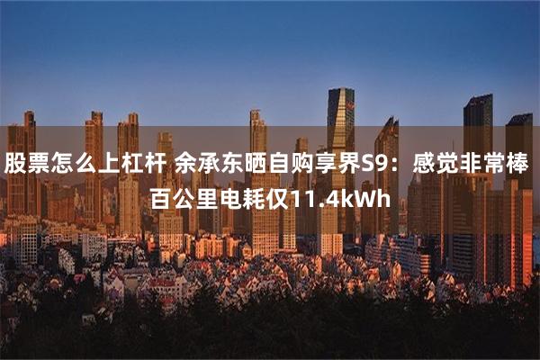 股票怎么上杠杆 余承东晒自购享界S9：感觉非常棒 百公里电耗仅11.4kWh